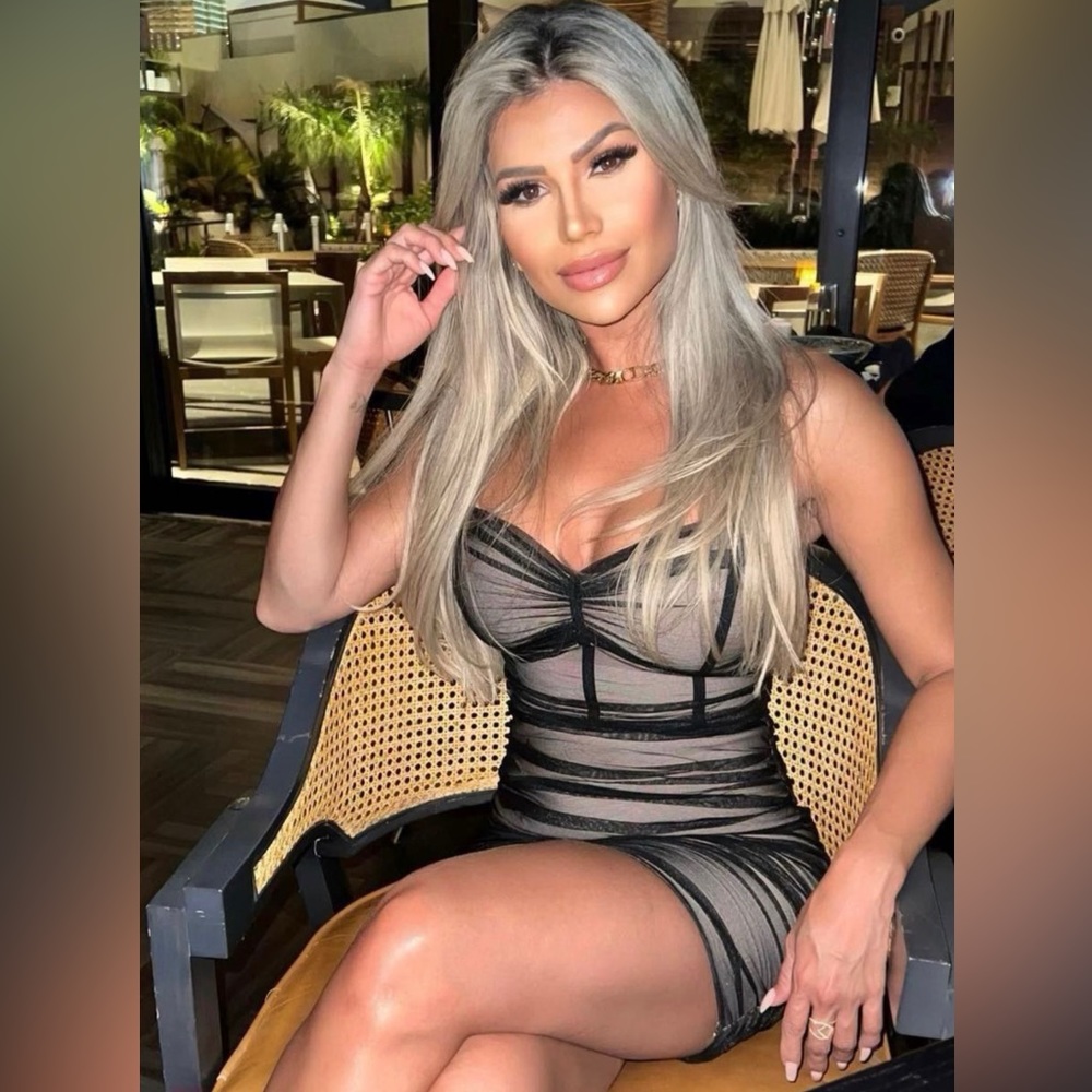 Black mesh dress